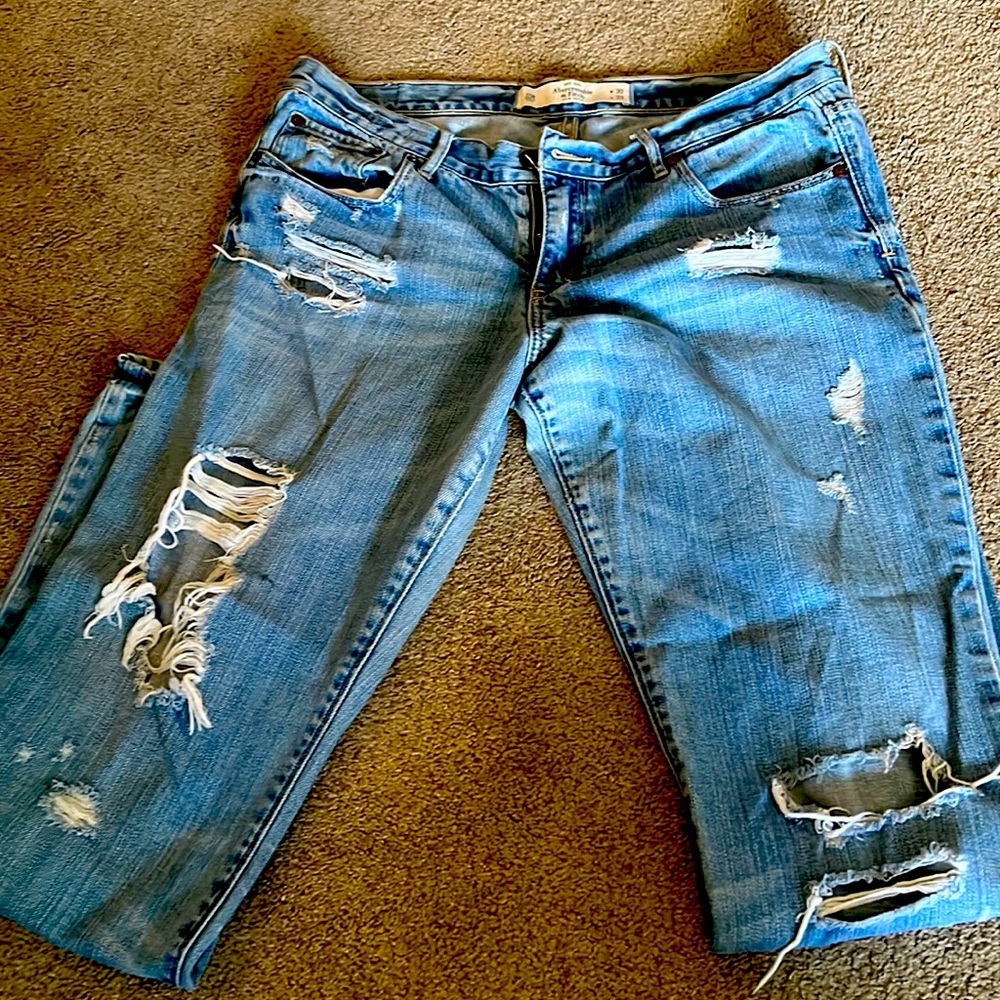 A&Fitch Ripped Jeans- Straight Leg